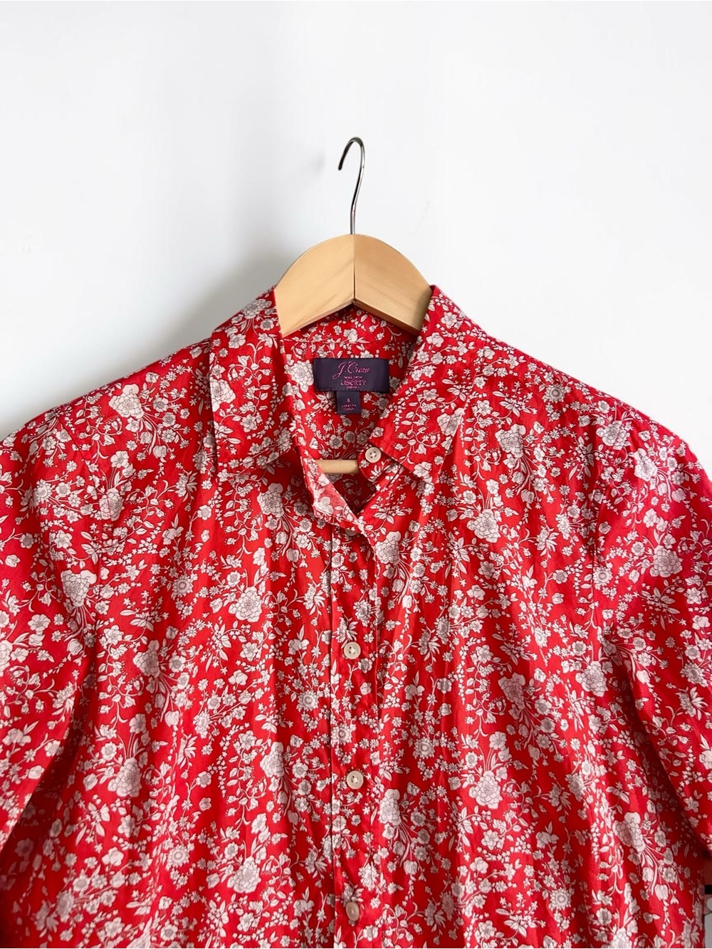 J.Crew Liberty London Summer Blooms Slim Perfect Shirt Floral Cotton Sz 4 - Picture 7 of 9